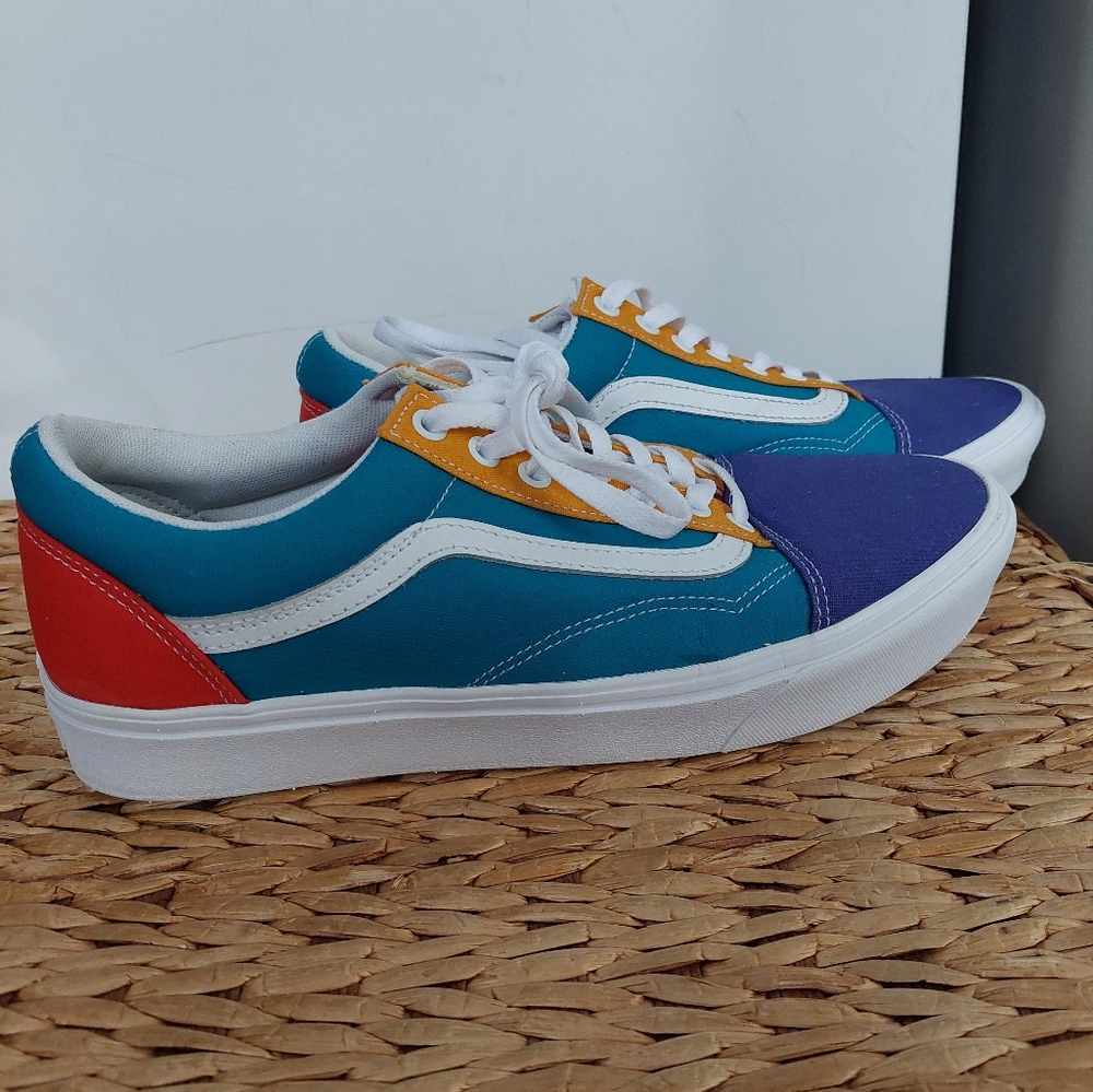 Preowned Men's Old Skool Multicolor Vans-10.5